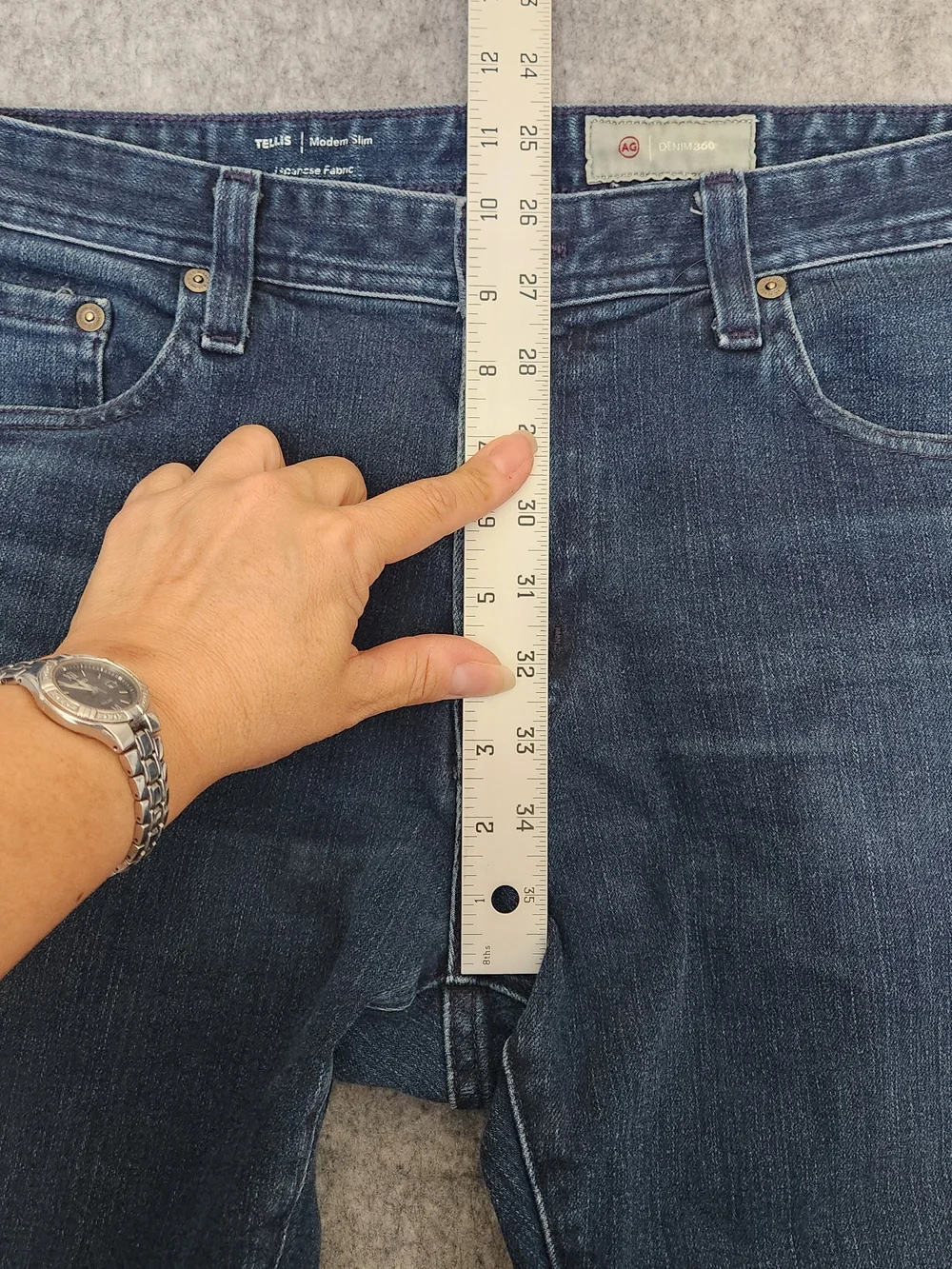 AG Adriano Goldschmied Tellis Modern Slim Jeans Men's 33x30 Blue Japanese Denim
